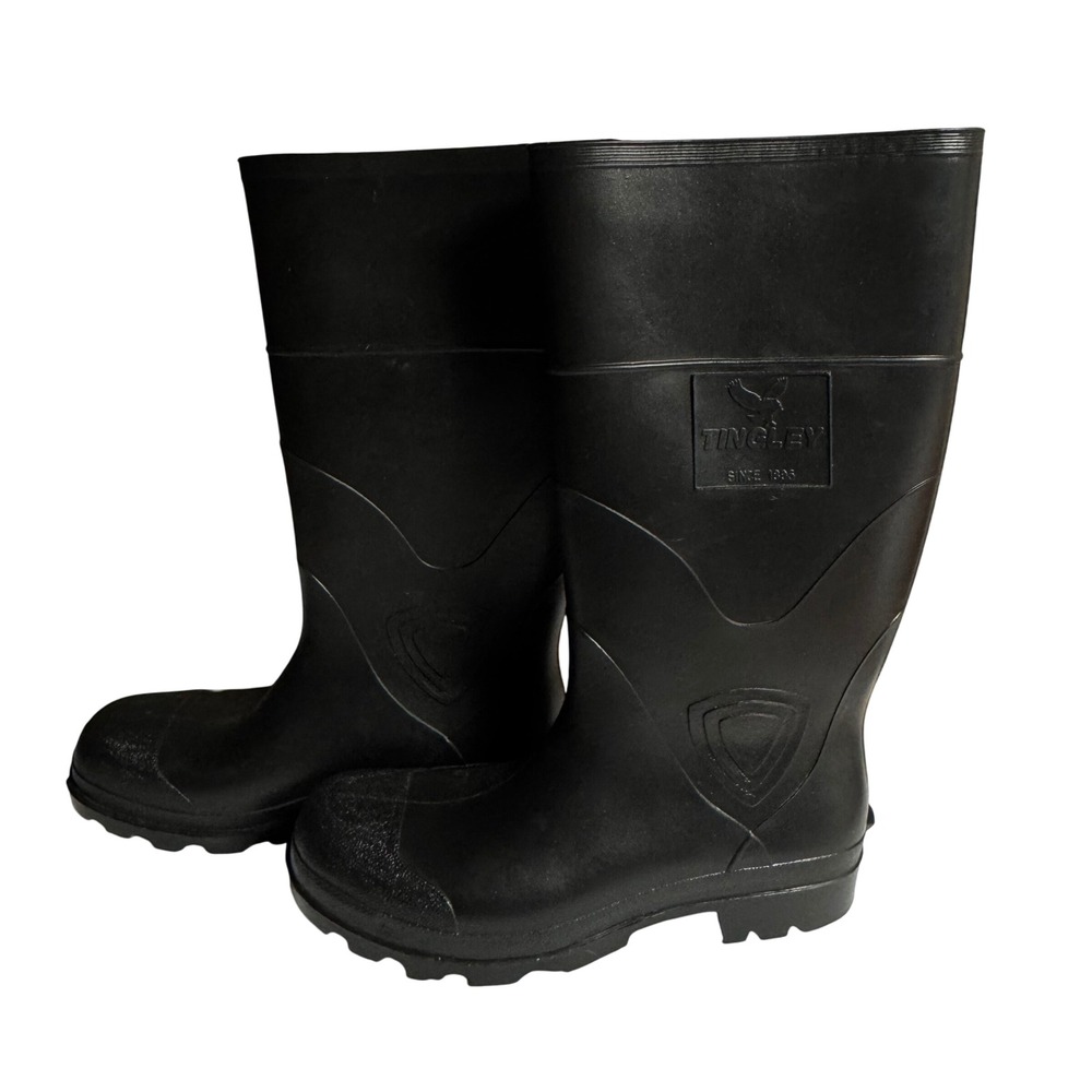 Tingley Black Rubber Work Boots‎ Mud Rain WaterProof Size 9